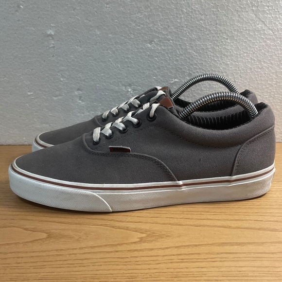 Vans Doheny Shoes Mens 9 Grey w Brown Leather Tongue & Tag Low Top Lace Up HTF - Picture 3 of 12